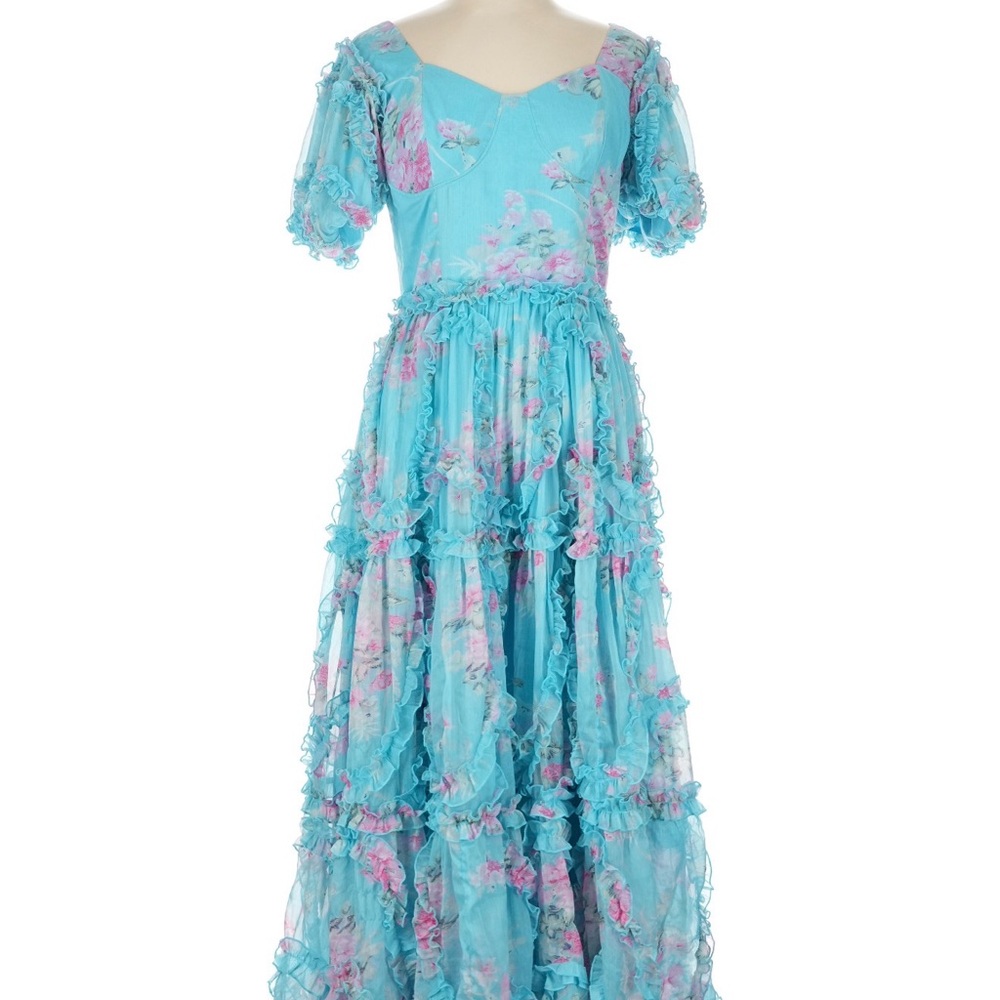 Ivy City Co Blue Floral Maxi Dress